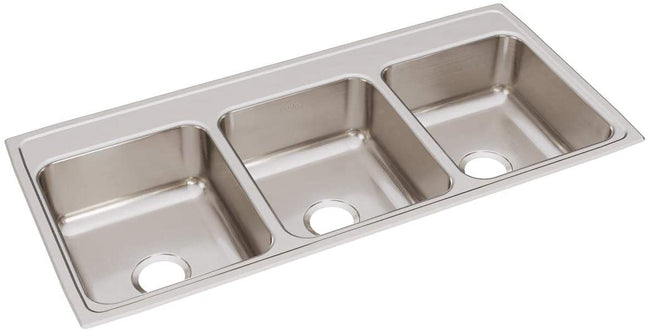 Elkay LTR46220 - 18 Gauge Stainless Steel 46" x 22" x 7.625" Triple Bowl Drop-in Kitchen Sink