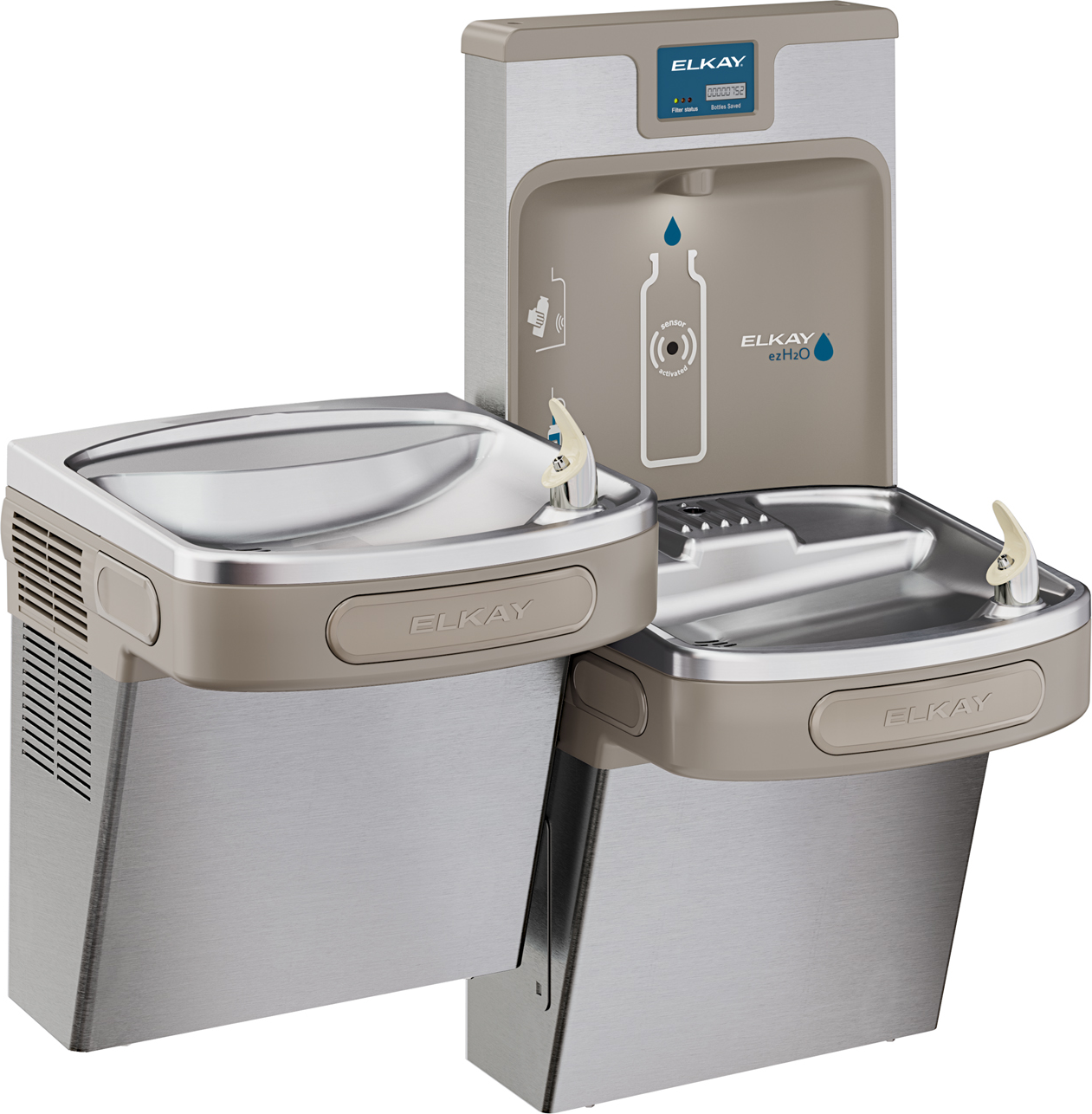 Elkay LZSTL8WSSP - Enhanced EZH2O Bottle Filling Station, & Versatile Bi-Level ADA Cooler, Filtered