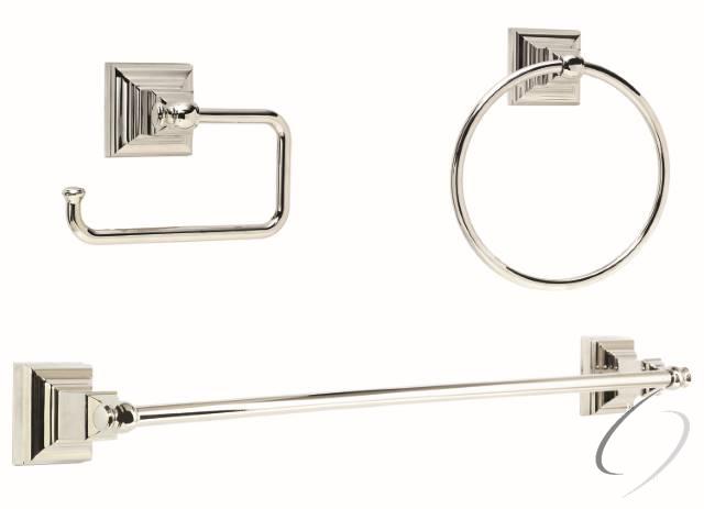 MARKHAMPN2 Bathroom Kit with BH26510PN Tissue Roll Holder BH26511PN Towel Ring BH26514PN Towel Bar B