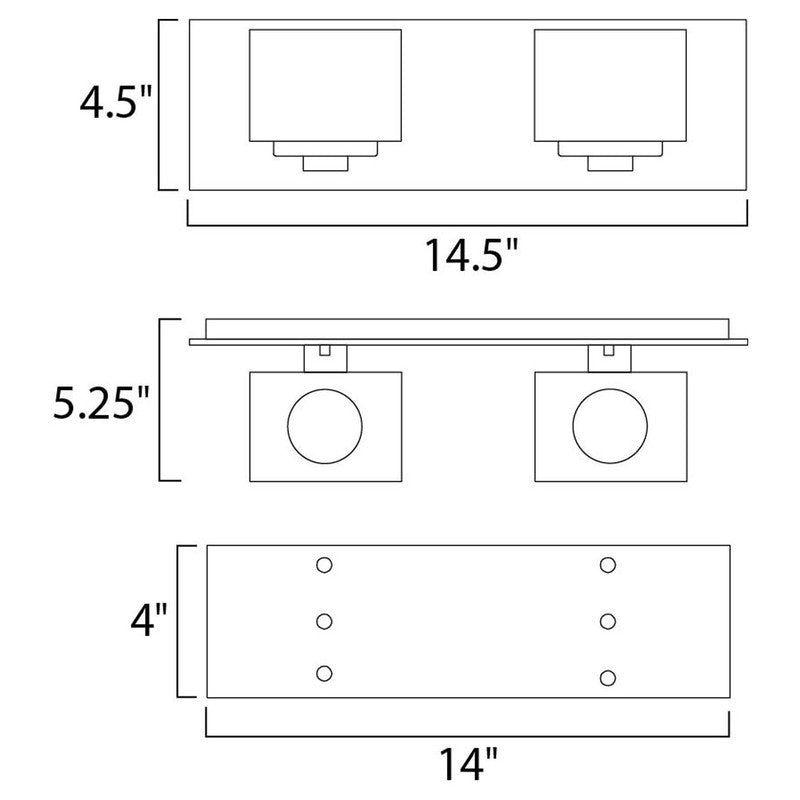 Maxim 10002CLPC - Cubic 2 Light 15" Vanity Light