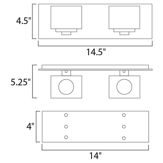 Maxim 10002CLPC - Cubic 2 Light 15" Vanity Light