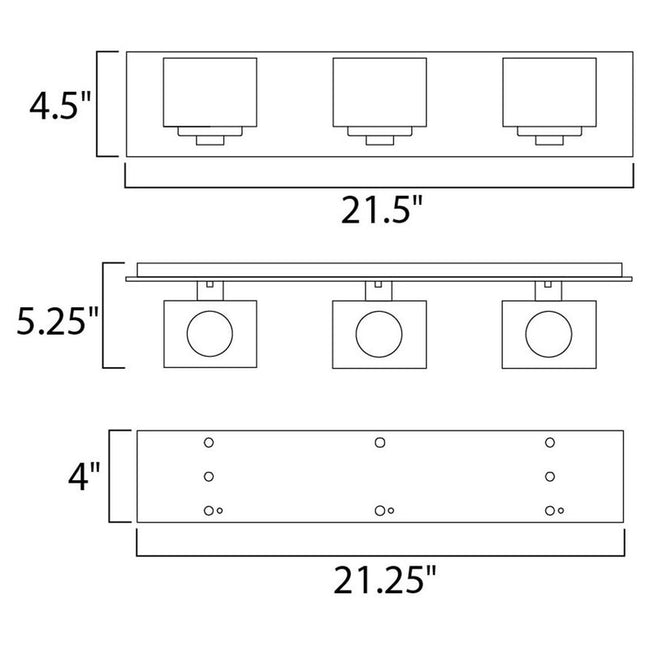 Maxim 10003CLPC - Cubic 3 Light 22" Vanity Light