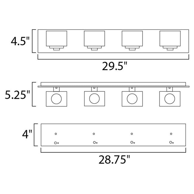 Maxim 10004CLPC - Cubic 4 Light 30" Vanity Light