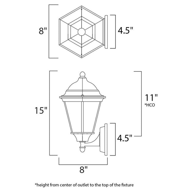 Maxim 1002BK - Westlake 1 Light 15" Wall Sconce