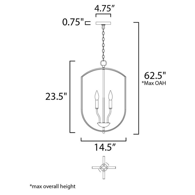 Maxim 10034BK - Provident 4 Light 24" Chandelier
