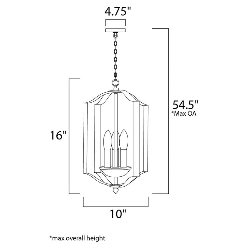 Maxim 10035BK - Provident 3 Light 16" Pendant