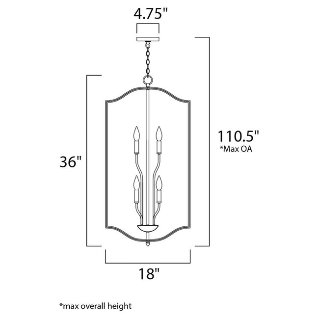 Maxim 10038BK - Provident 6 Light 36" Pendant