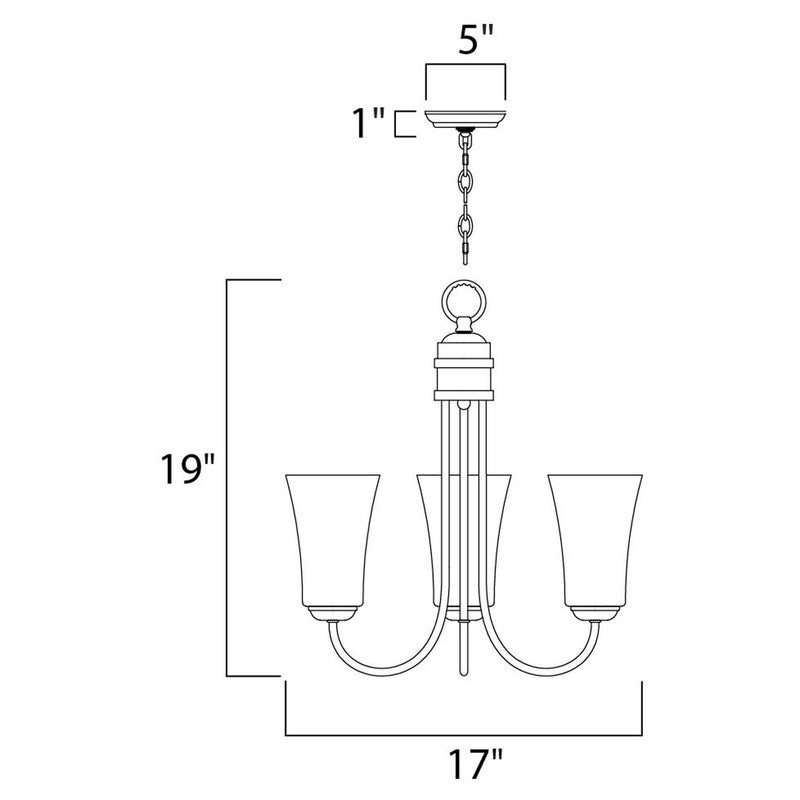 Maxim 10043FTOI - Logan 3 Light 19" Chandelier