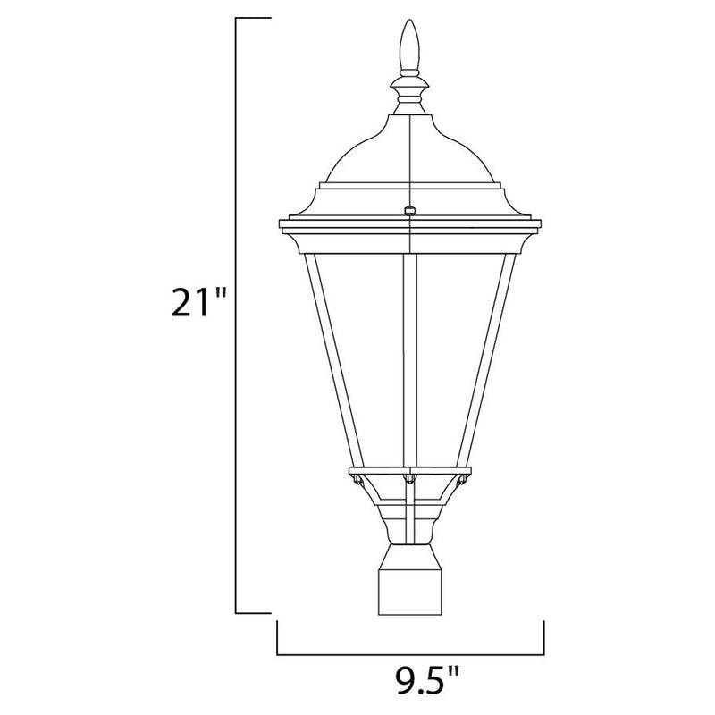 Maxim 1005BK - Westlake 1 Light 21" Post Light
