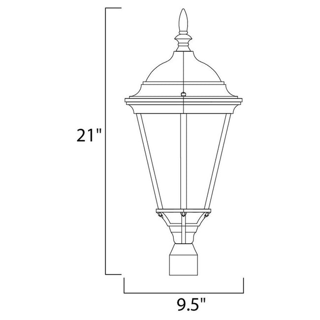 Maxim 1005BK - Westlake 1 Light 21" Post Light