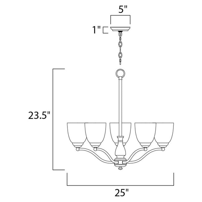 Maxim 10065FTBK - Stefan 5 Light 25" Chandelier