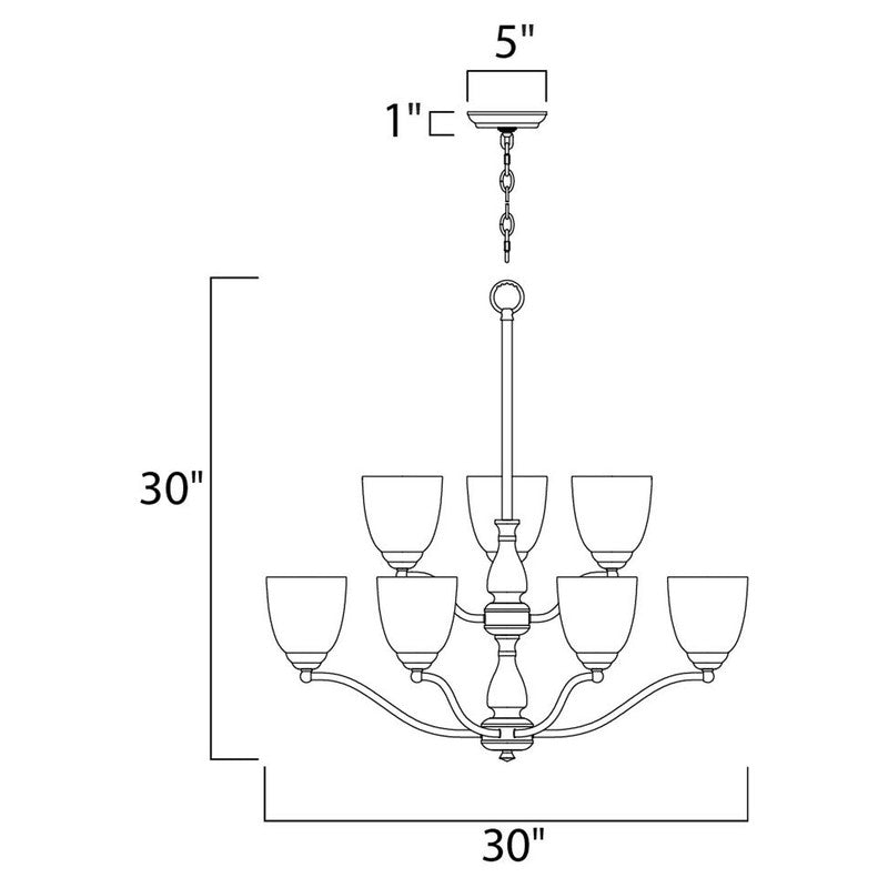Maxim 10066FTBK - Stefan 9 Light 30" Chandelier