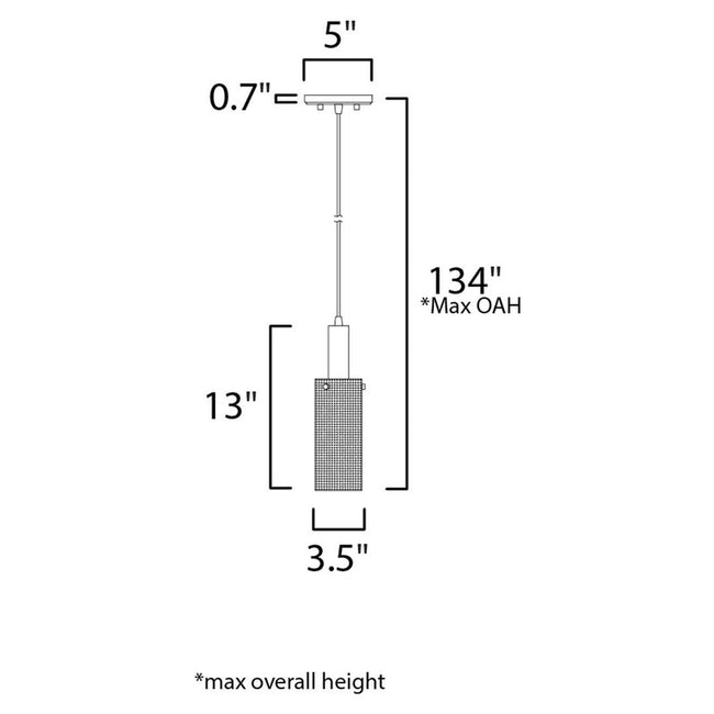 Maxim 10081BKSBR - Perf 1 Light 13" Pendant