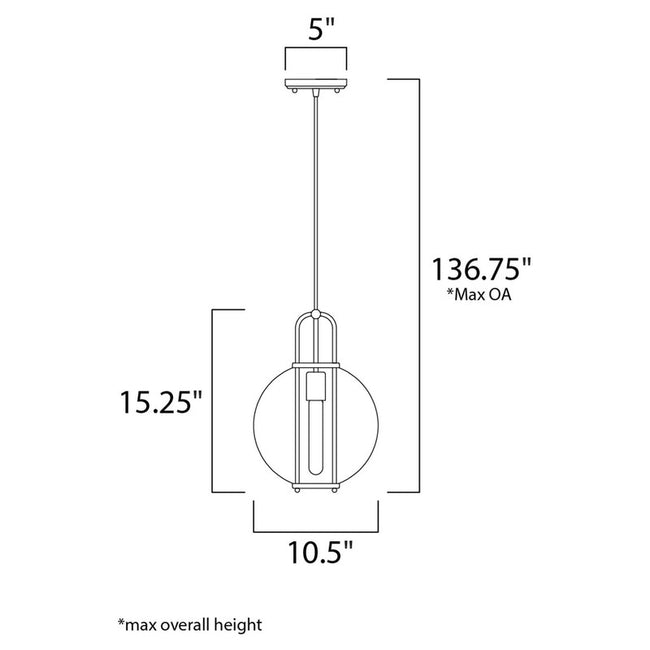 Maxim 10084MSKPN - Minaret 1 Light 15" Pendant