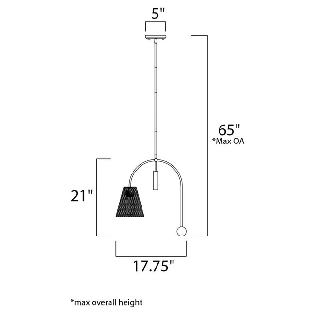 Maxim 10086BKSN - Filter 1 Light 21" Pendant