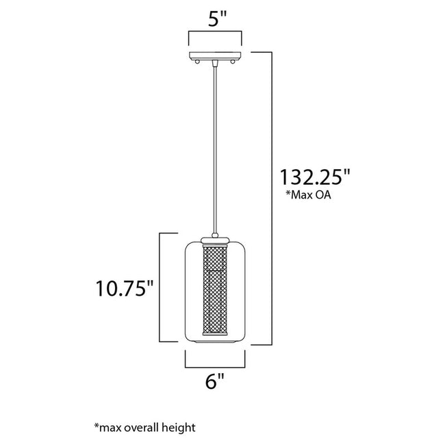 Maxim 10088CLBKSBR - Firefly 1 Light 11" Pendant