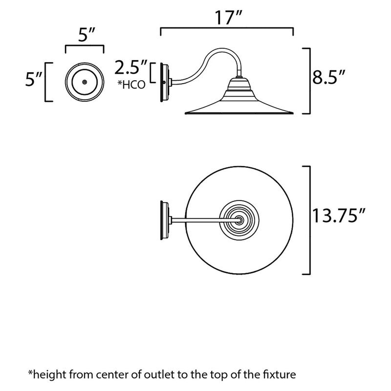 Maxim 10114BK - Dockside 1 Light 17" Wall Sconce