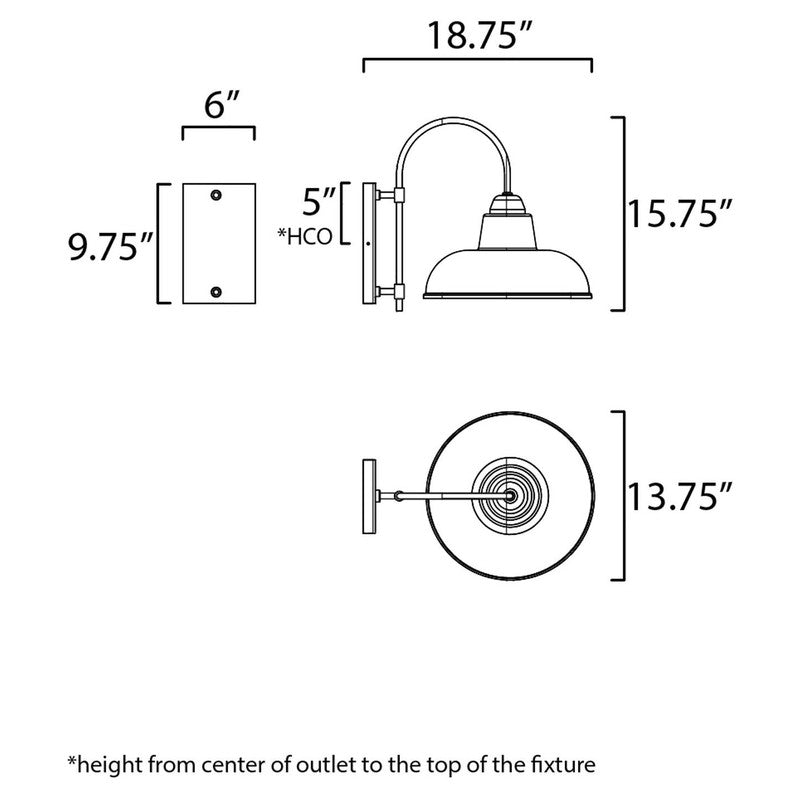 Maxim 10118BK - Industrial 1 Light 19" Wall Sconce