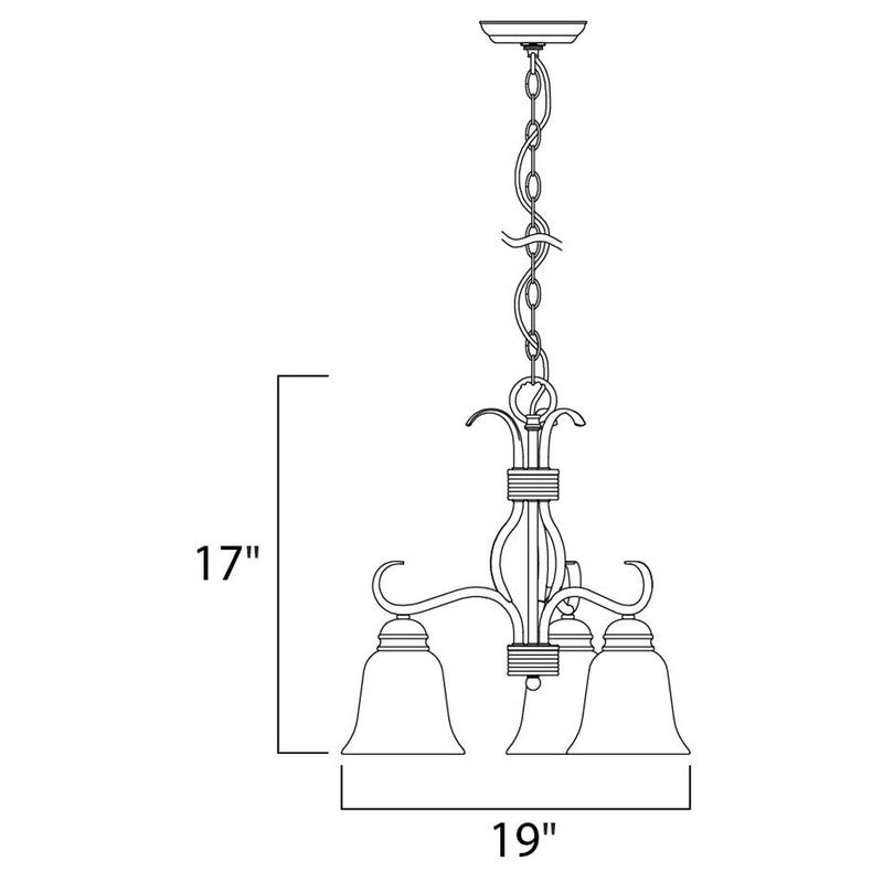 Maxim 10122FTOI - Basix 3 Light 19" Chandelier