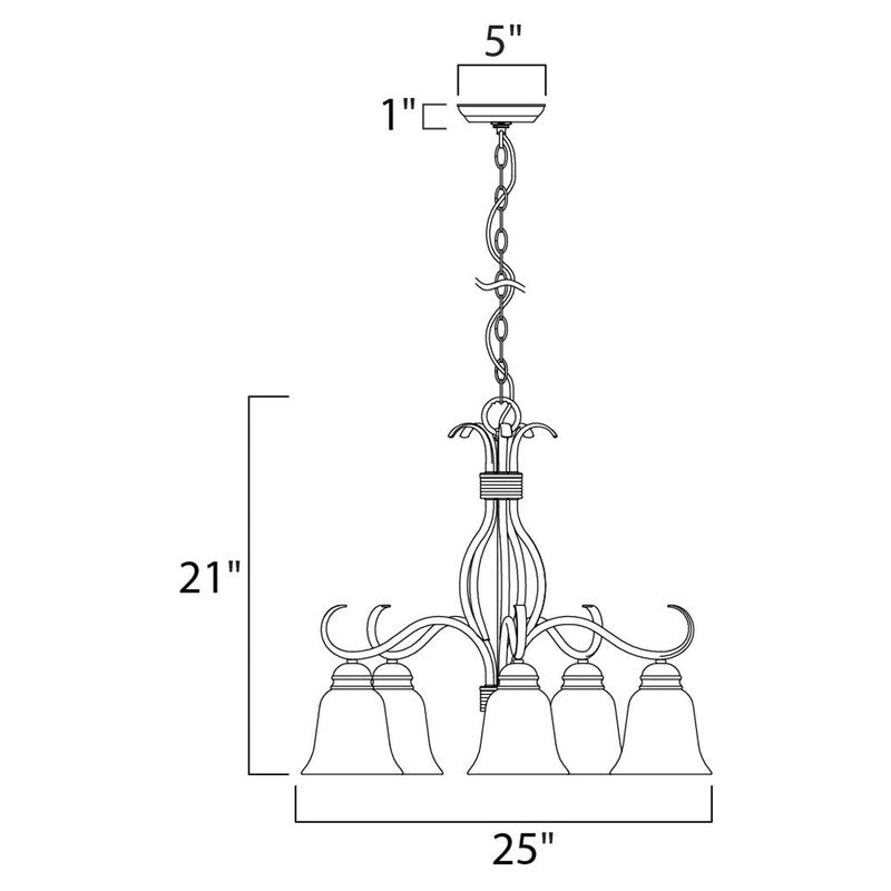 Maxim 10124FTOI - Basix 5 Light 25" Chandelier