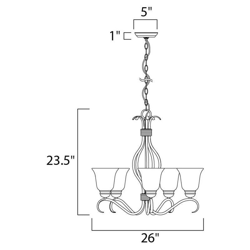Maxim 10125FTOI - Basix 5 Light 26" Chandelier