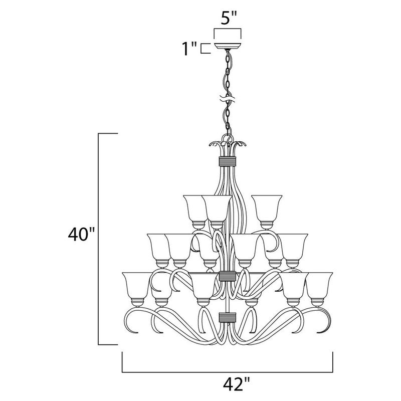 Maxim 10129FTSN - Basix 15 Light 42" Chandelier