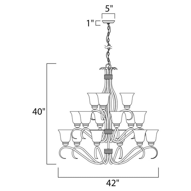Maxim 10129FTSN - Basix 15 Light 42" Chandelier