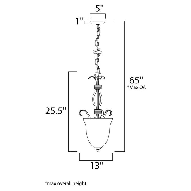 Maxim 10130FTSN - Basix 2 Light 26" Pendant