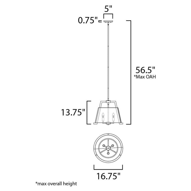 Maxim 10143GYDW - Orson 3 Light 17" Pendant