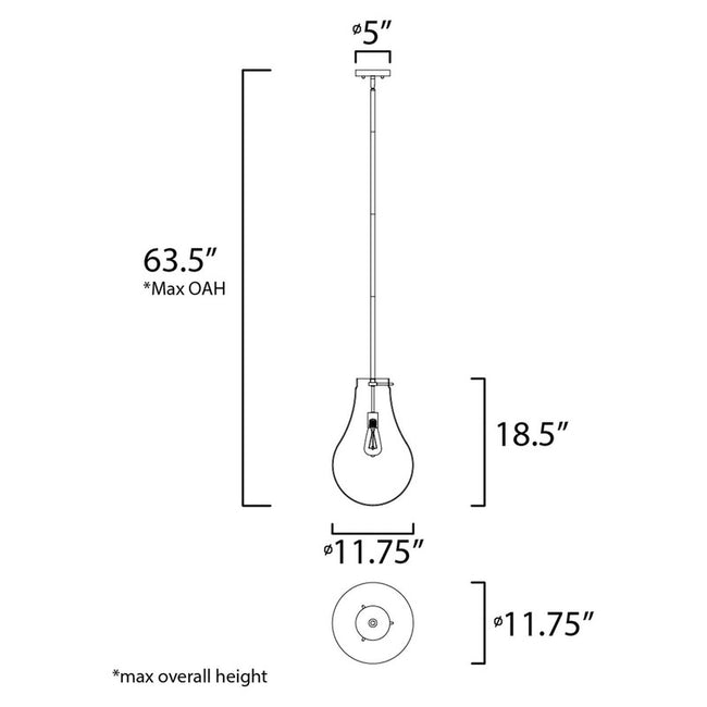 Maxim 10162CLSN - Gourd 1 Light 19" Pendant