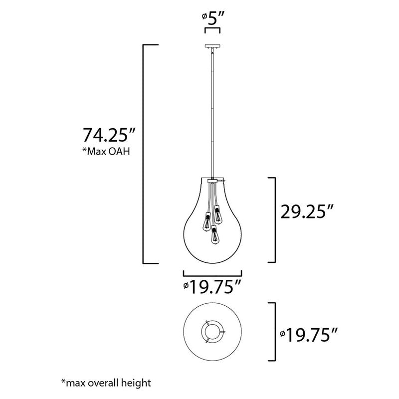 Maxim 10166CLSN - Gourd 3 Light 29" Pendant