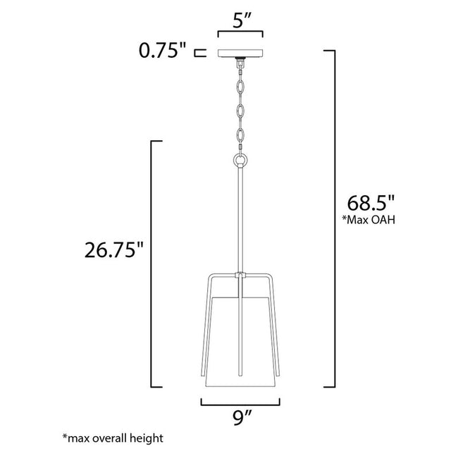 Maxim 10198BROI - Pitchfork 1 Light 27" Pendant