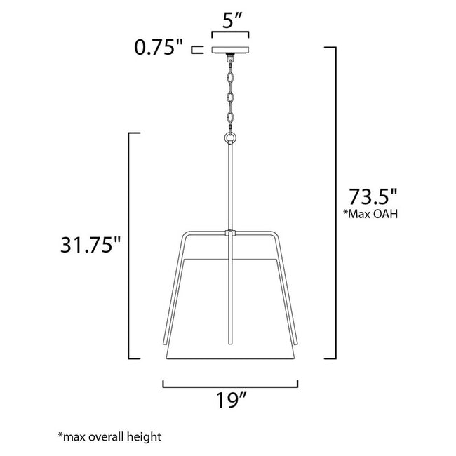 Maxim 10199BROI - Pitchfork 1 Light 32" Pendant