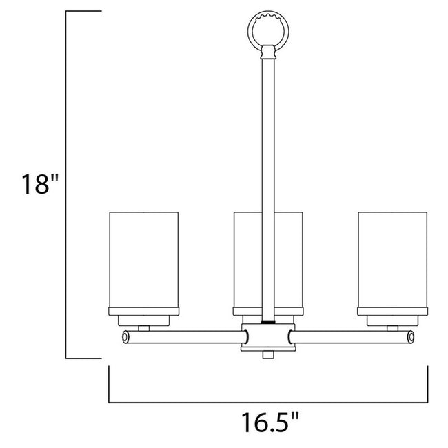 Maxim 10203CLBK - Corona 3 Light 20" Chandelier
