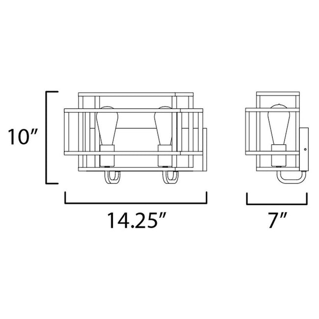 Maxim 10242BKSBR - Liner 2 Light 14" Vanity Light