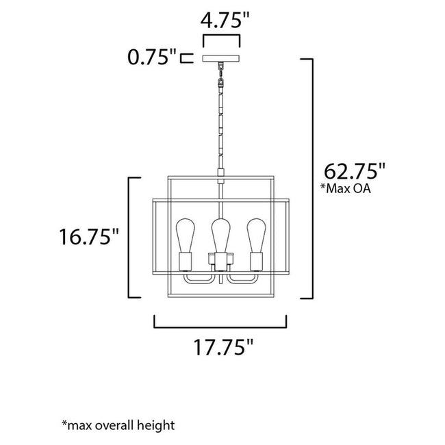 Maxim 10247BKSBR - Liner 4 Light 18" Pendant