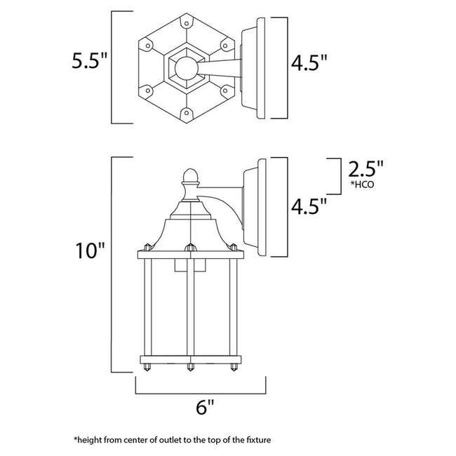 Maxim 1026BK - Builder Cast 1 Light 10" Wall Sconce