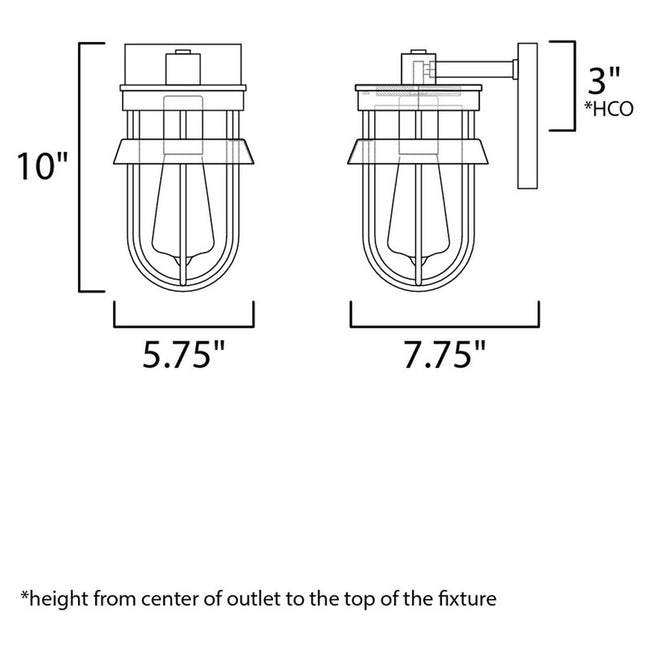 Maxim 10265CLBK - Breakwater 1 Light 10" Wall Sconce