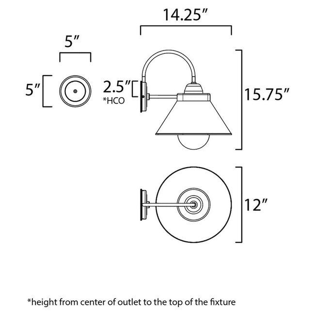 Maxim 10290WTBK - Jetty 1 Light 16" Wall Sconce
