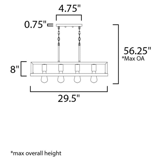 Maxim 10307BKASB - Black Forest 4 Light 30" Chandelier