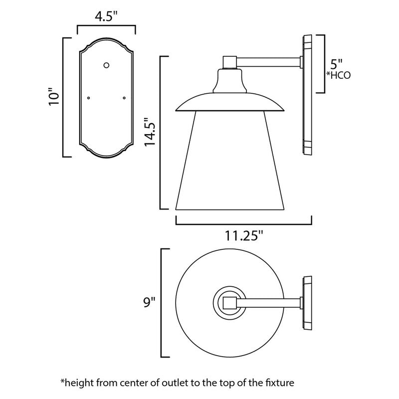 Maxim 10316CLBZGLD - Crib 1 Light 15" Wall Sconce