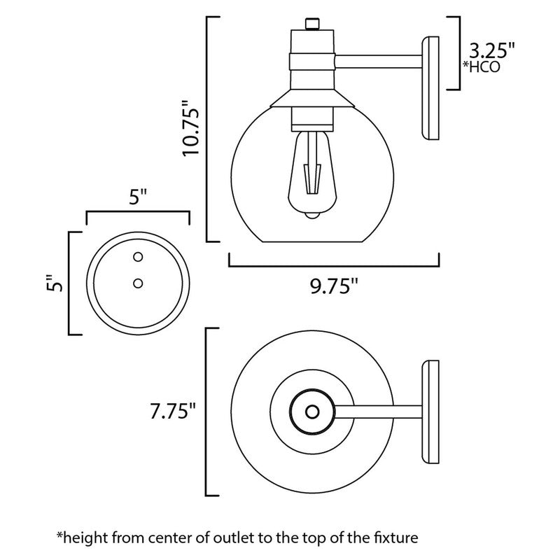 Maxim 10318CLBZGLD - Cabin 1 Light 11" Wall Sconce