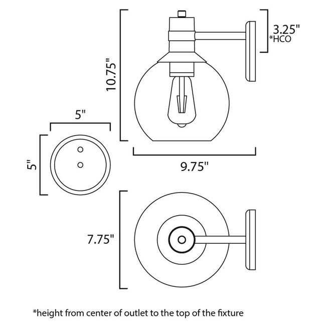 Maxim 10318CLBZGLD - Cabin 1 Light 11" Wall Sconce