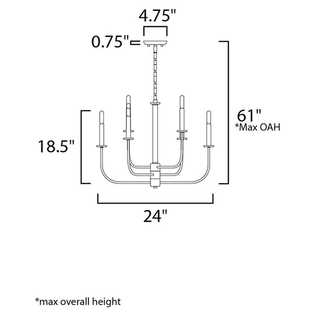 Maxim 10326BKSN - Wesley 6 Light 24" Chandelier