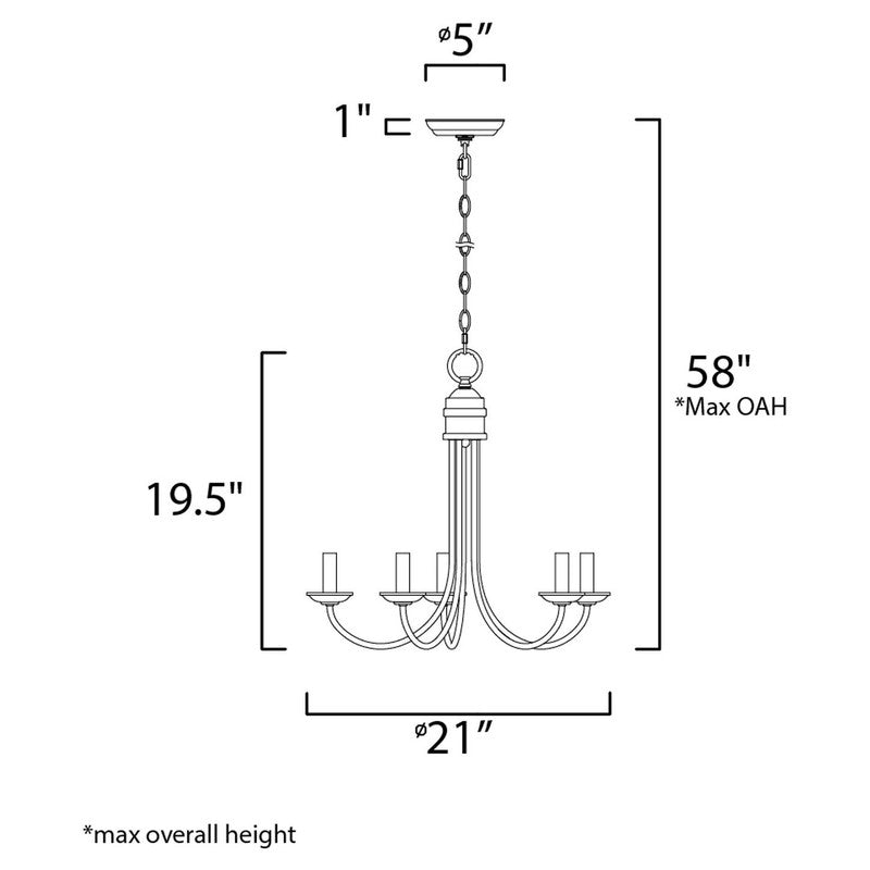 Maxim 10345OI - Logan 5 Light 21" Pendant