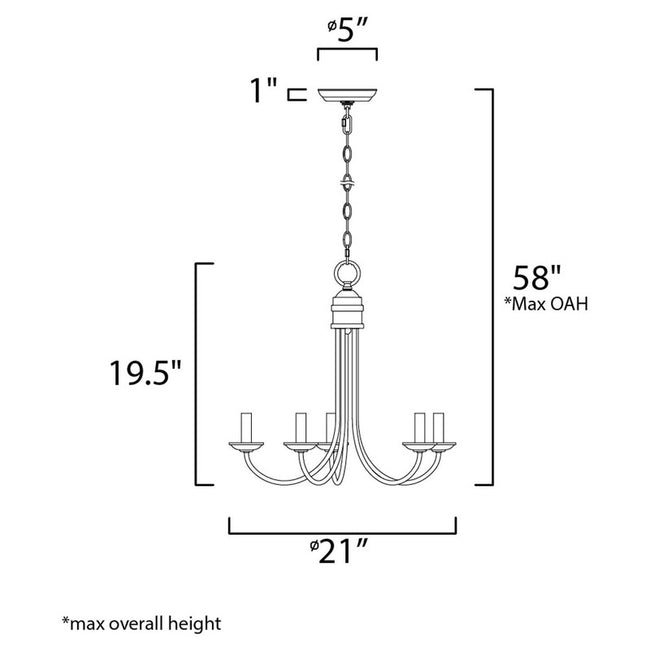 Maxim 10345OI - Logan 5 Light 21" Pendant