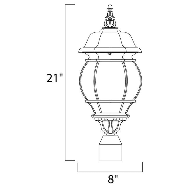 Maxim 1035BK - Crown Hill 3 Light 21" Post Light