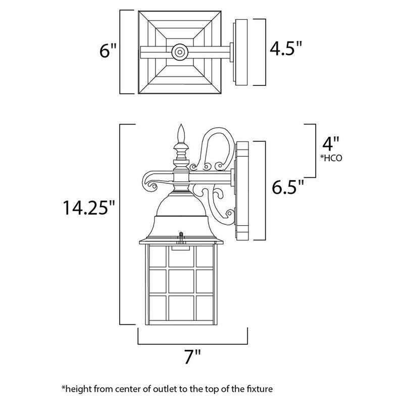 Maxim 1051BK - North Church 1 Light 14" Wall Sconce