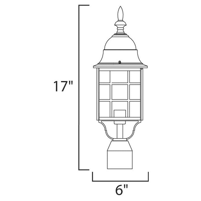 Maxim 1052BK - North Church 1 Light 17" Post Light