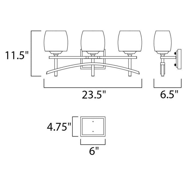 Maxim 10993WSRC - Asiana 3 Light 24" Vanity Light